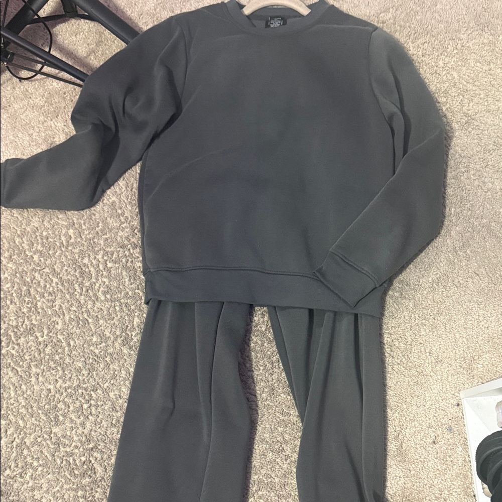 Gray Sweatshirt and Pants Set